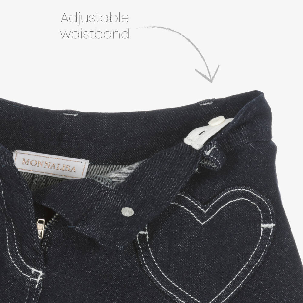 Monnalisa-Юбка из индиго денима для девочек | Childrensalon Outlet