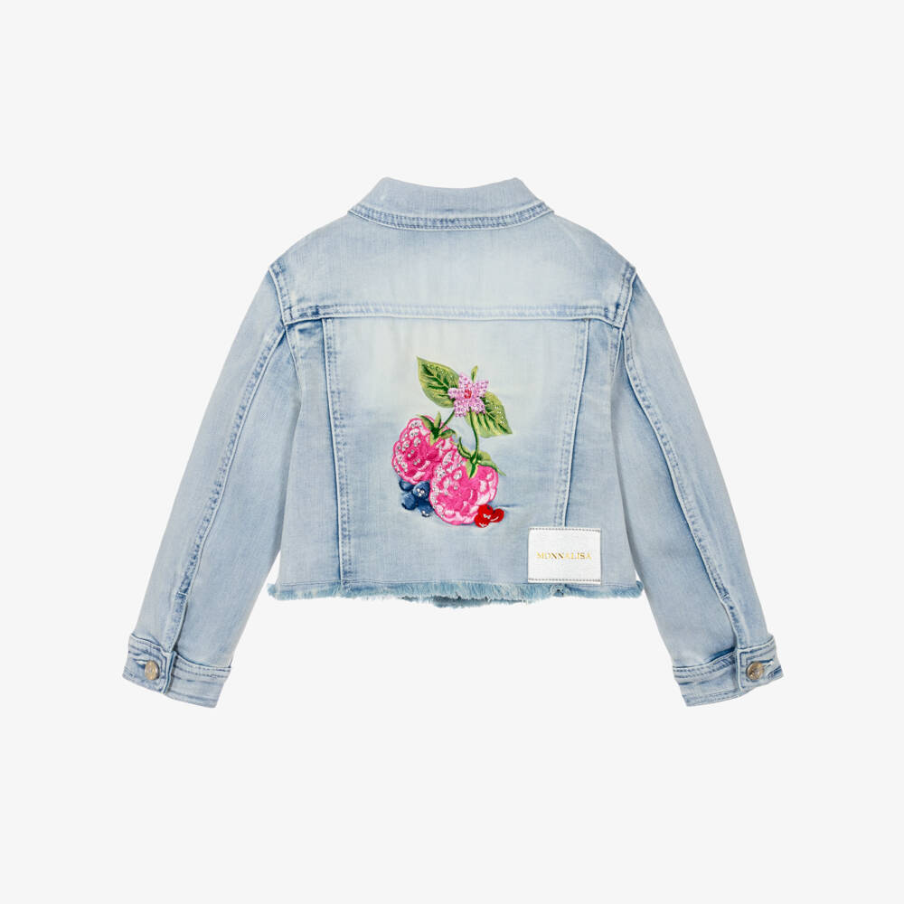 موناليزا-جاكيت جينز مطرز باللون النيلي للبنات | Childrensalon Outlet