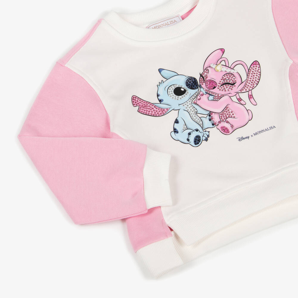 Monnalisa-Кремовый и розовый свитер Disney для девочек | Childrensalon Outlet