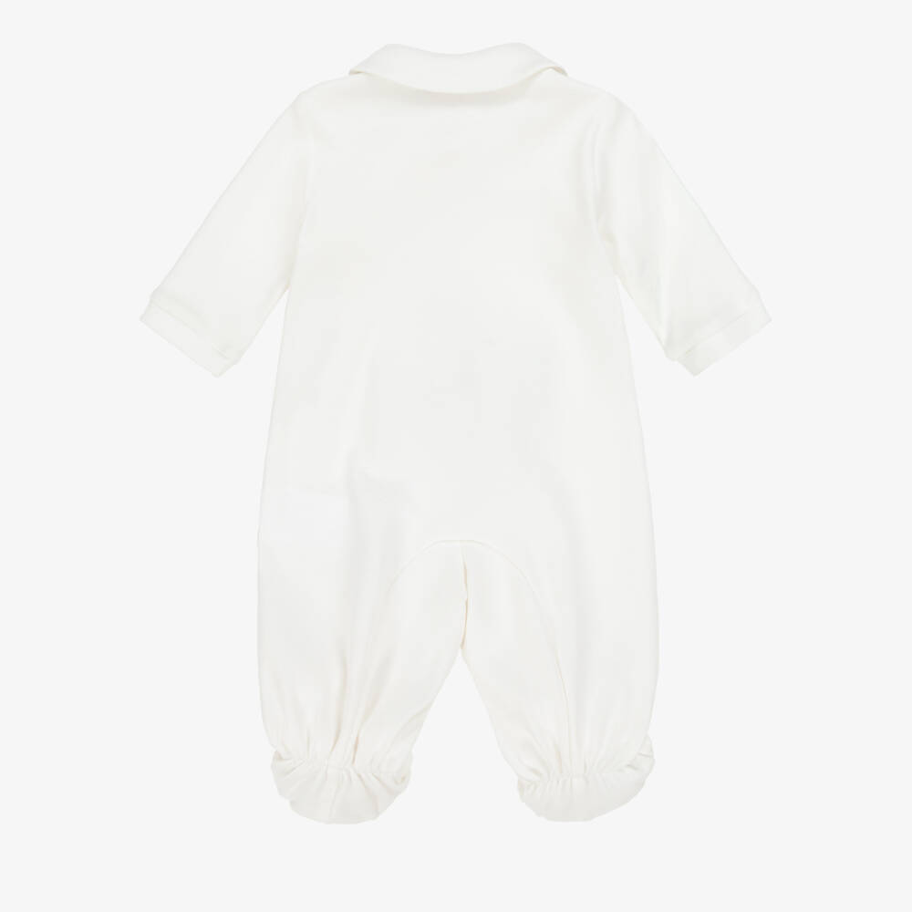 Monnalisa-Кремовый хлопковый боди для девочек с балериной | Childrensalon Outlet