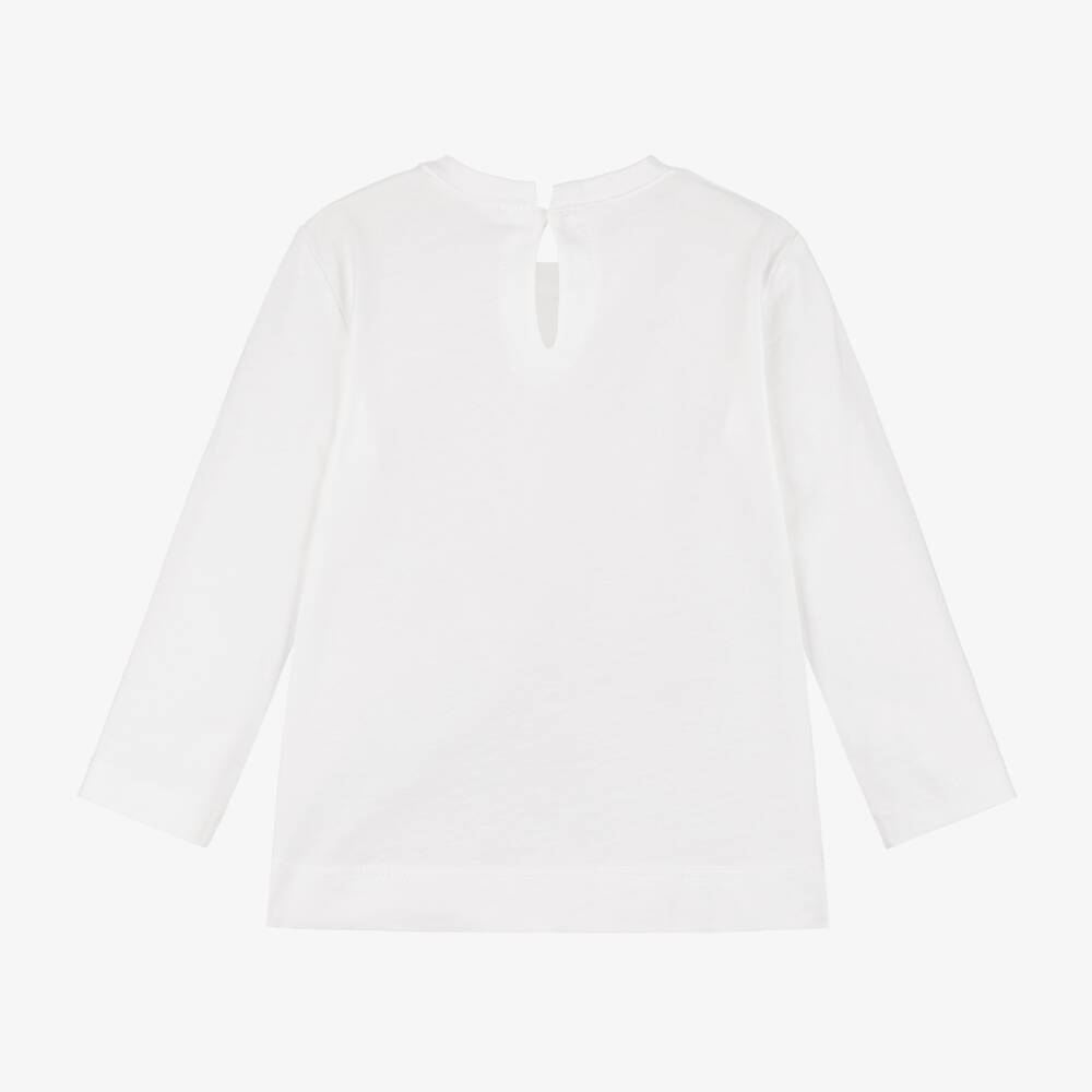 Monnalisa-توب قطن لون أبيض للبنات | Childrensalon Outlet