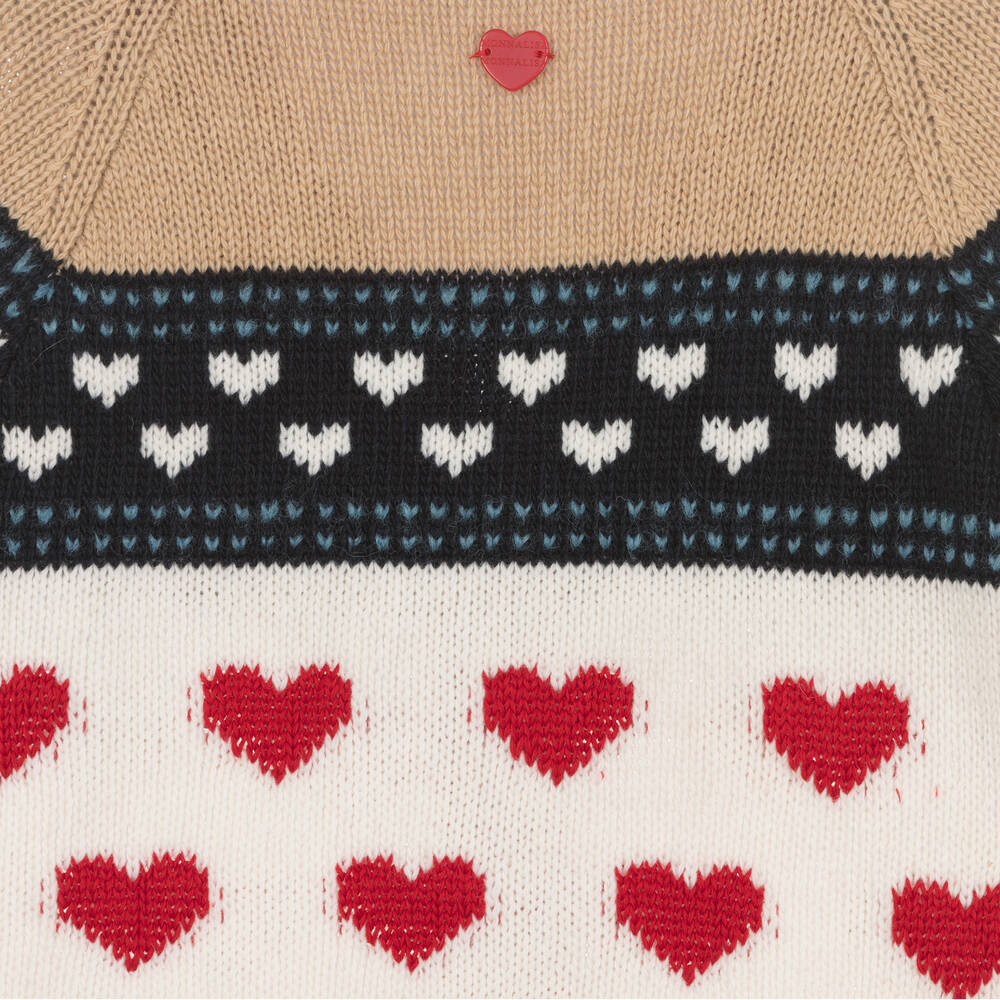 Monnalisa-Кремово-бежевый шерстяной кардиган | Childrensalon Outlet