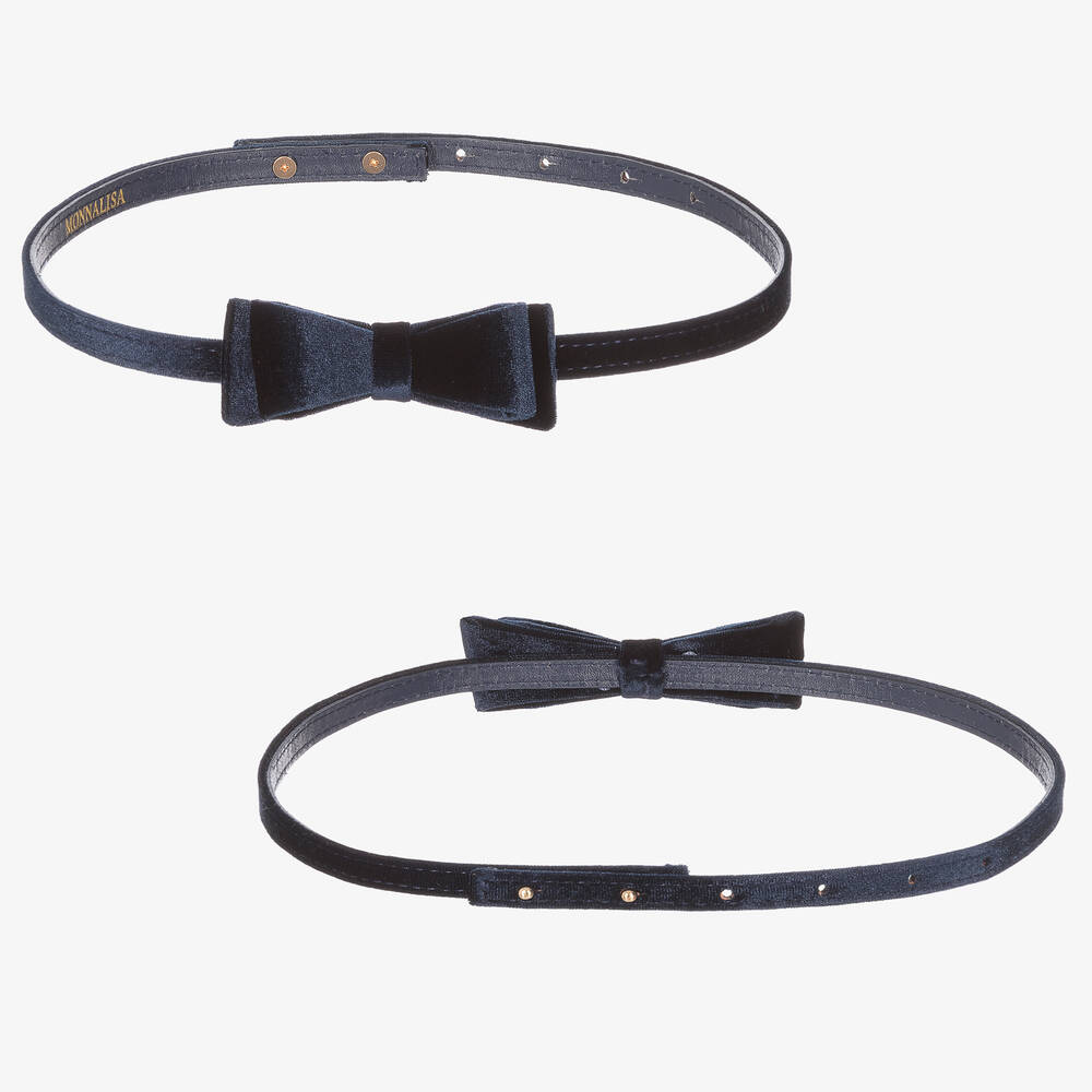 Monnalisa-Girls Ivory & Blue Floral Print Dress | Childrensalon Outlet