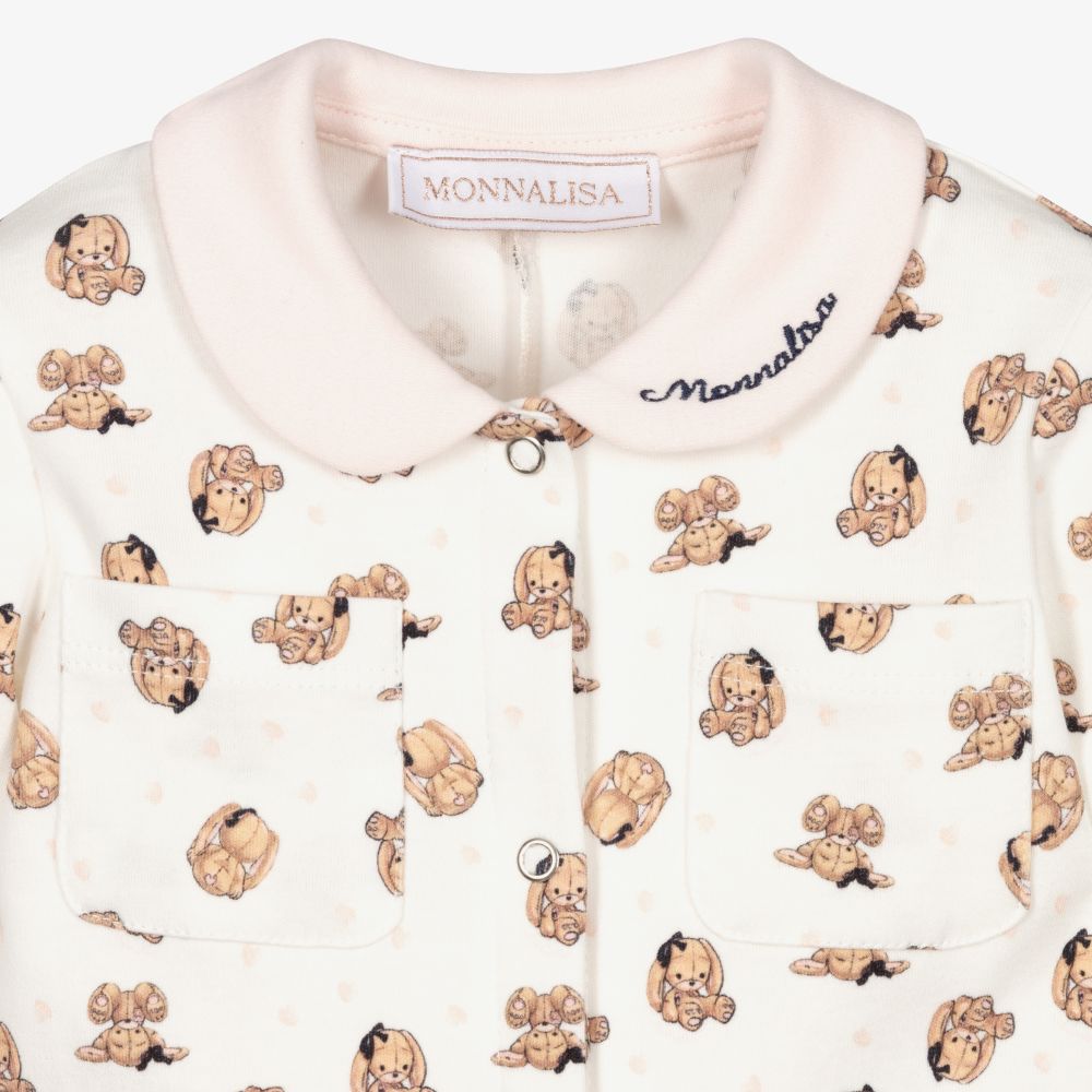 Monnalisa-بيبي غرو قطن لون عاجي للمولودات | Childrensalon Outlet