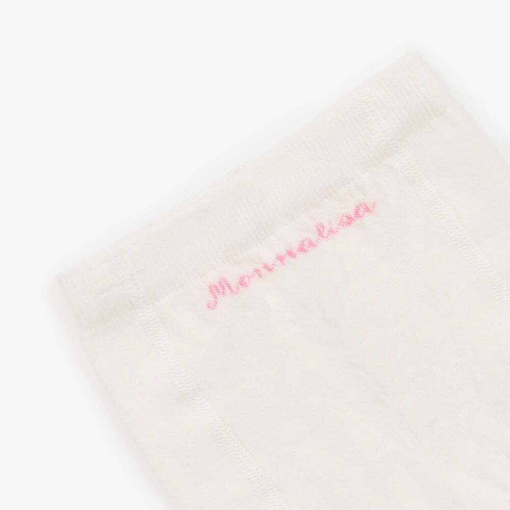 Monnalisa-Girls Ivory Cotton Bear Tights | Childrensalon Outlet