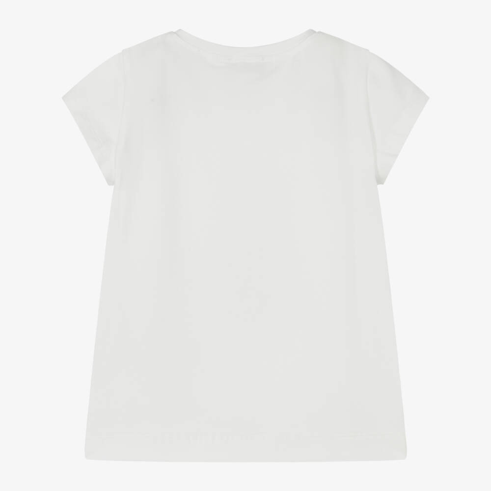 Monnalisa-Girls Ivory Cotton Castle Tee | Childrensalon Outlet