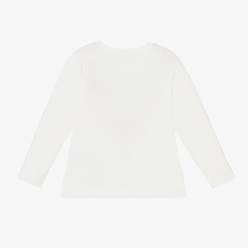 Monnalisa-Girls Ivory Cotton Disney Top | Childrensalon Outlet