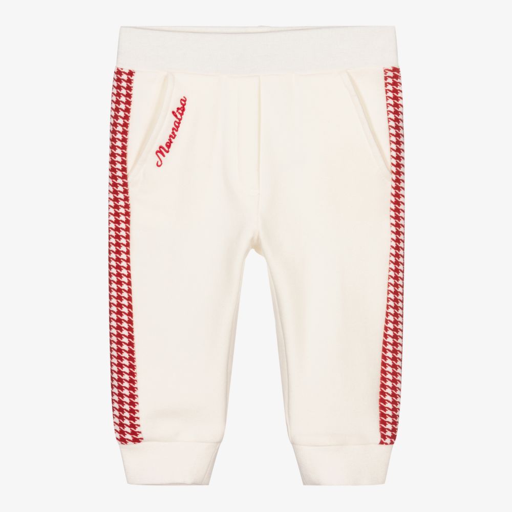 Monnalisa - Girls Ivory Cotton Joggers | Childrensalon