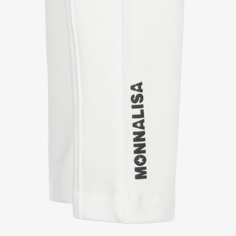 Monnalisa-Girls Ivory Cotton Joggers | Childrensalon Outlet