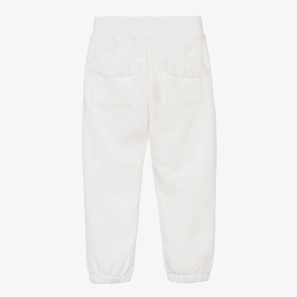 Monnalisa Chic-Girls Ivory Cotton Joggers | Childrensalon Outlet