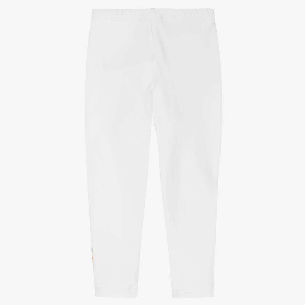 Monnalisa-Кремовые хлопковые легинсы для девочек | Childrensalon Outlet