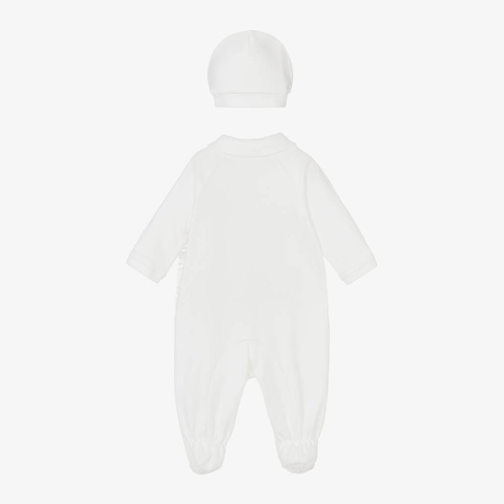 Monnalisa-Girls Ivory Cotton Onesie Set | Childrensalon Outlet