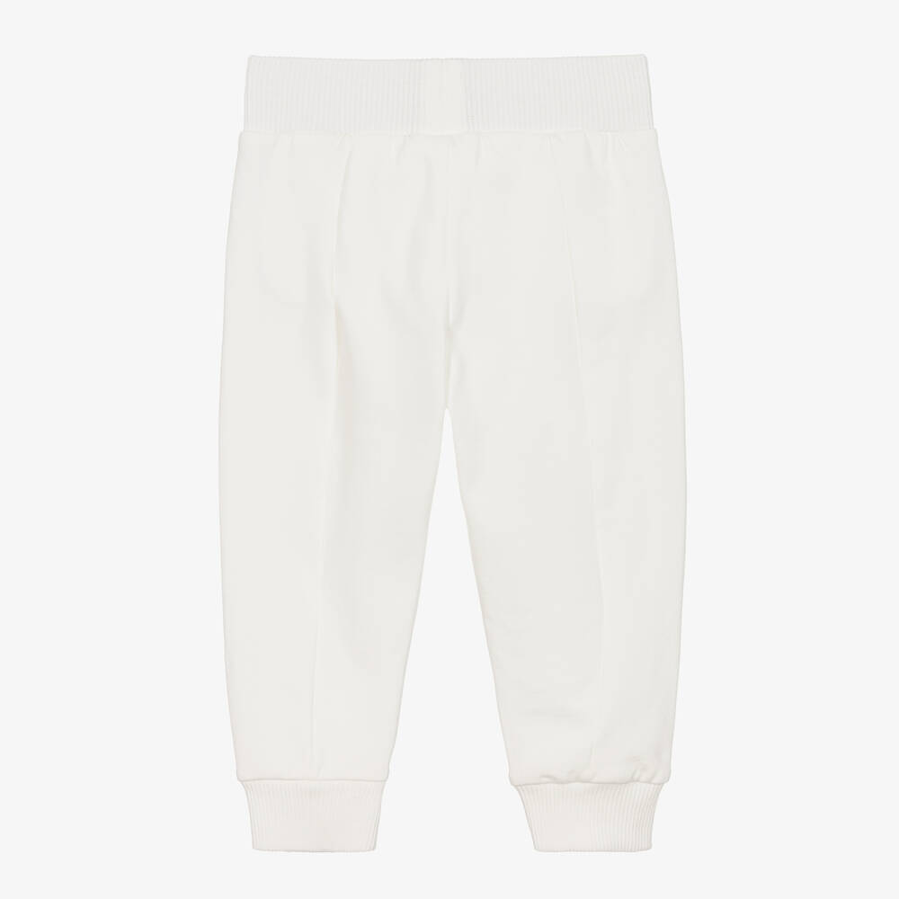 Monnalisa-Кремовые хлопковые джоггеры с рюшами | Childrensalon Outlet