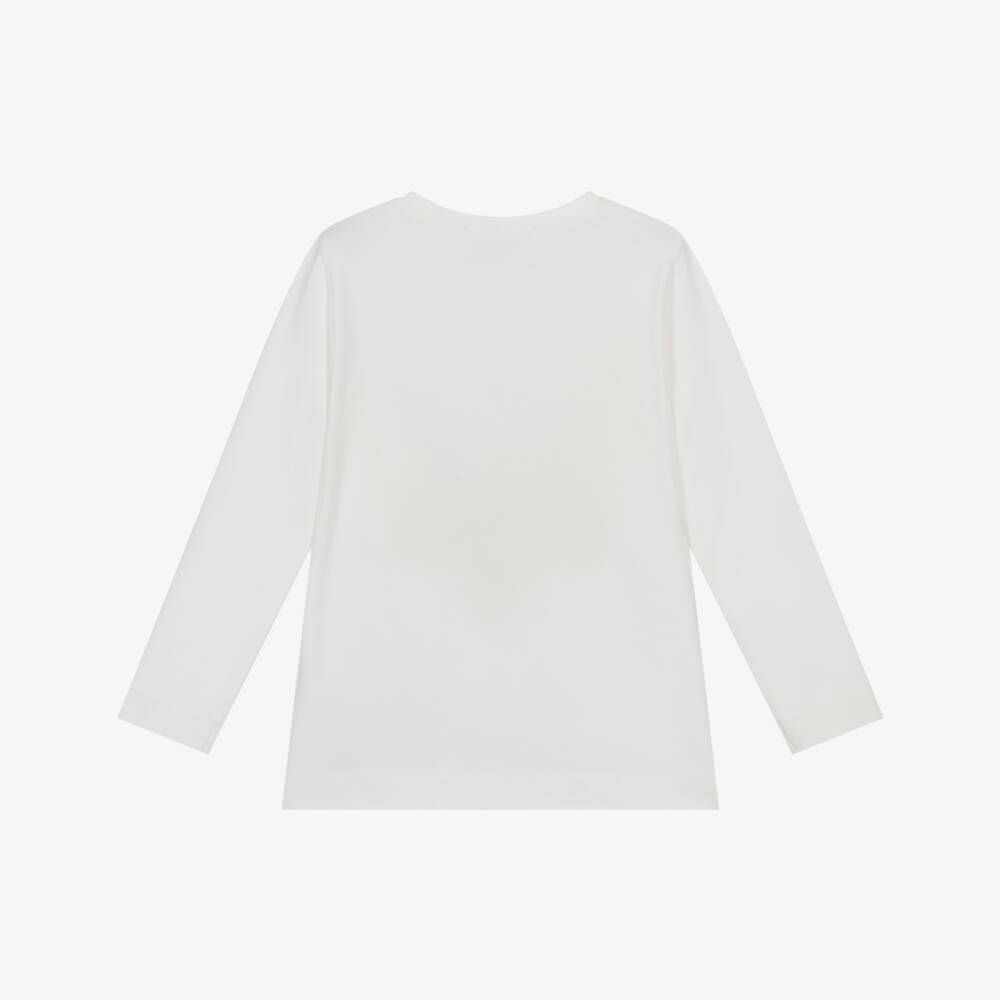 Monnalisa-Кремовый хлопковый топ для девочек | Childrensalon Outlet