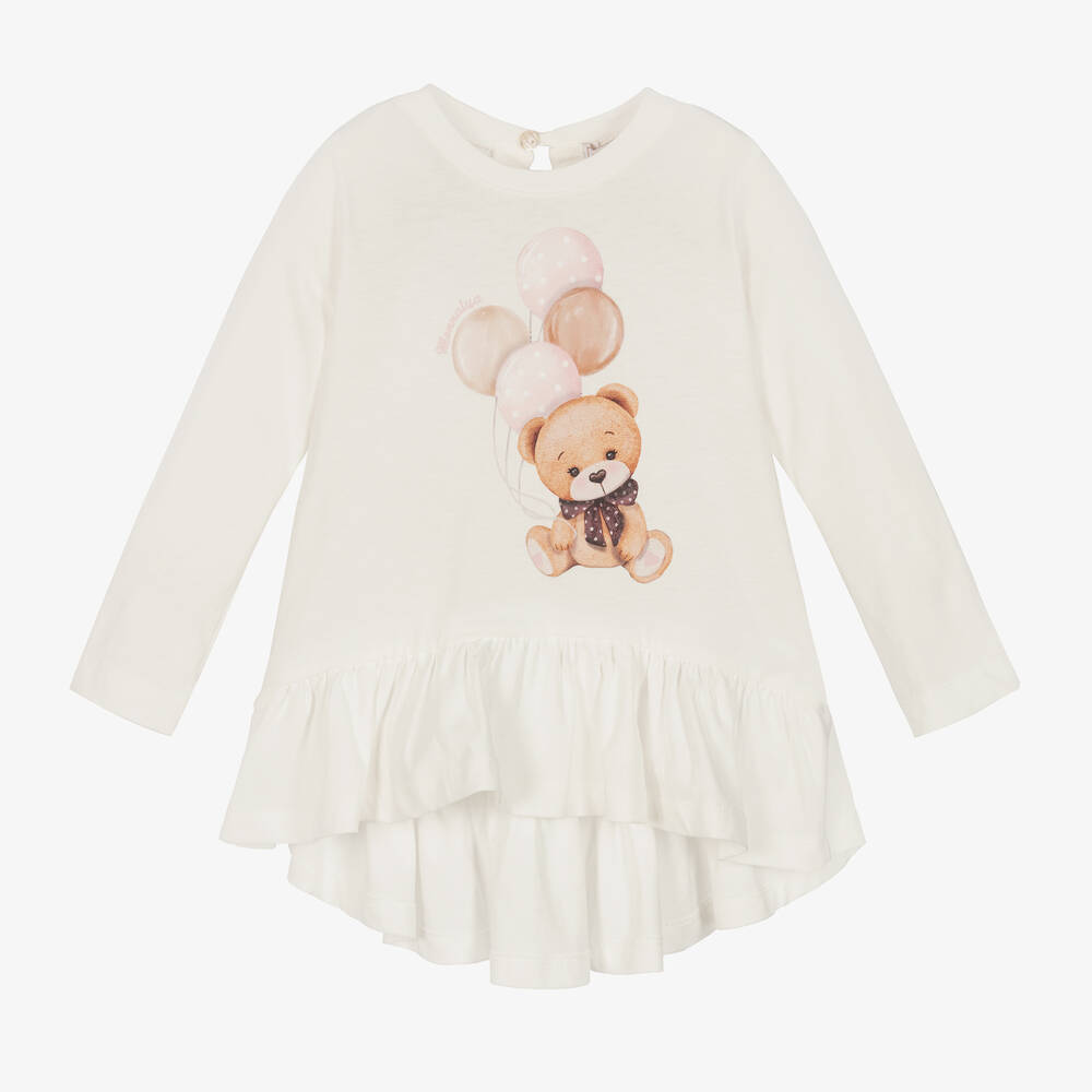 Monnalisa - Haut ivoire en coton nounours fille | Childrensalon