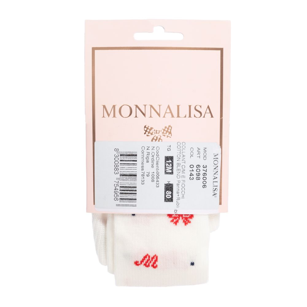 Monnalisa-Girls Ivory Cotton Tights | Childrensalon Outlet