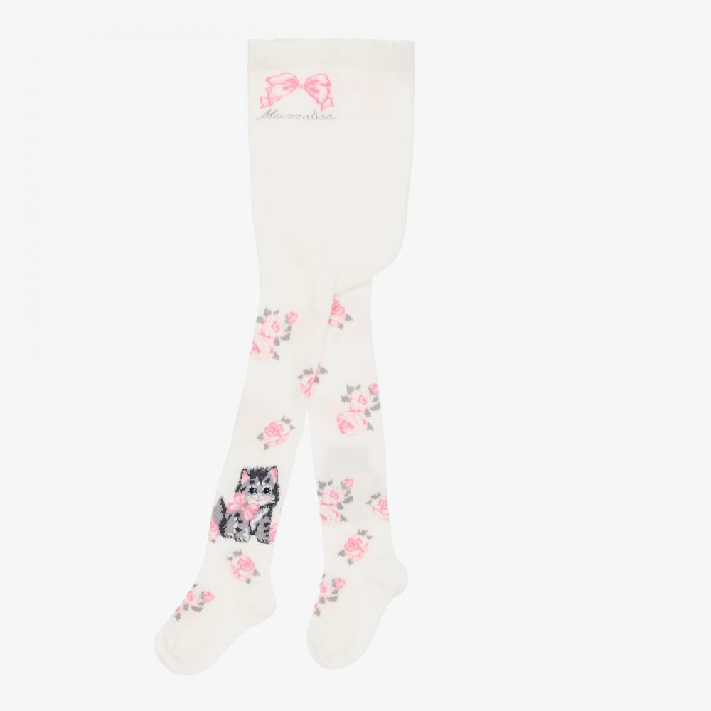 Monnalisa-Girls Ivory Cotton Tights | Childrensalon Outlet