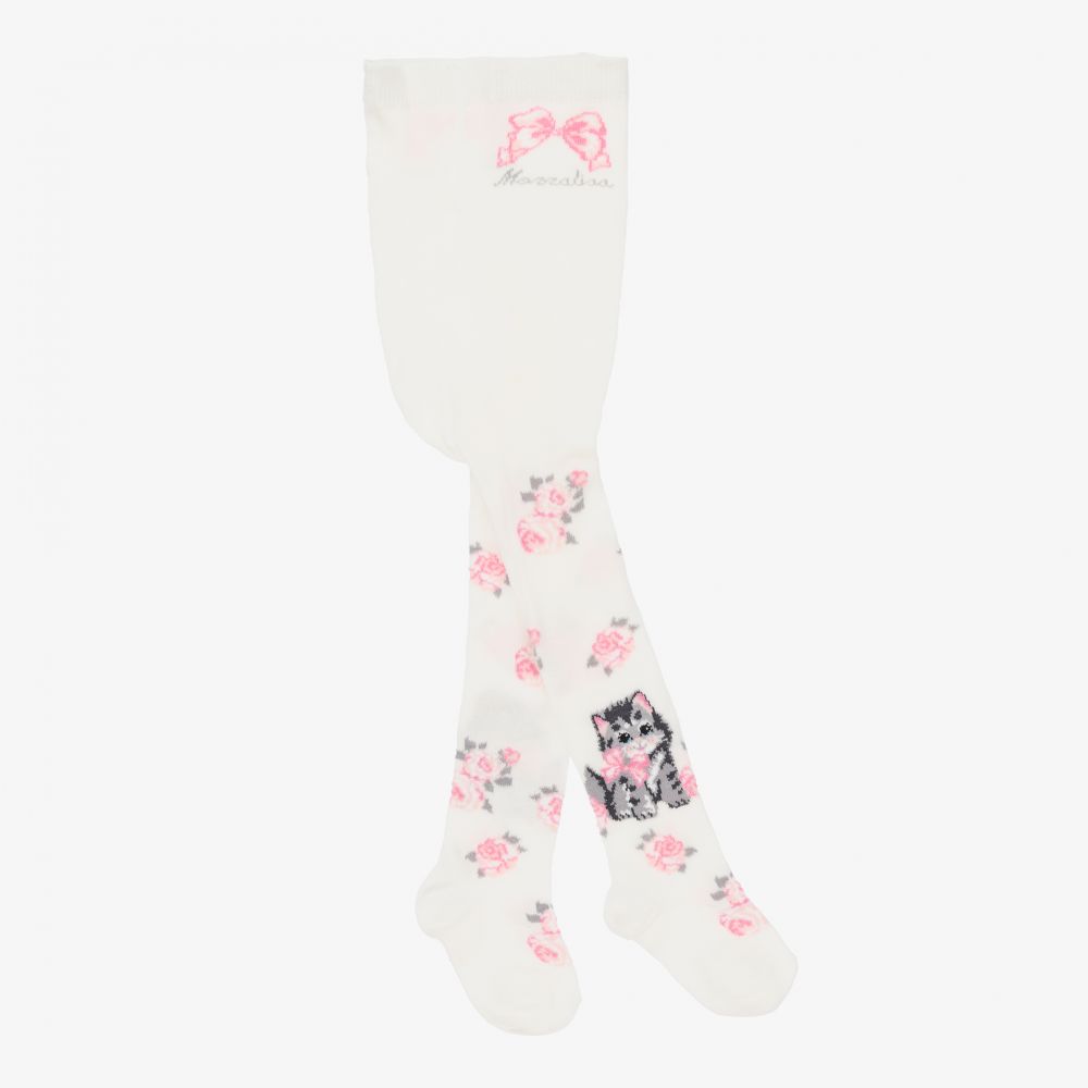 Monnalisa - Collants ivoire en coton Fille | Childrensalon