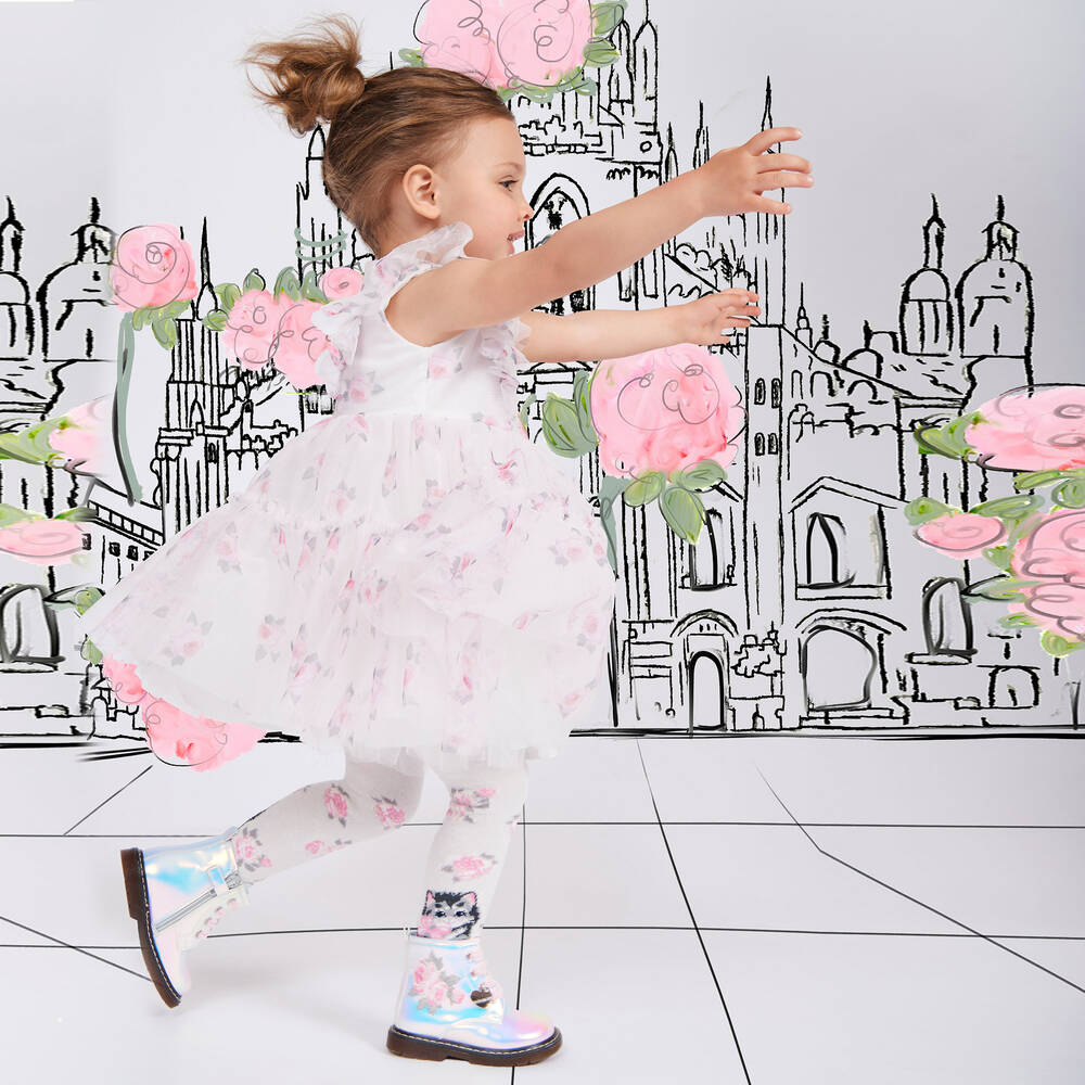 Monnalisa-Girls Ivory Cotton Tights | Childrensalon Outlet