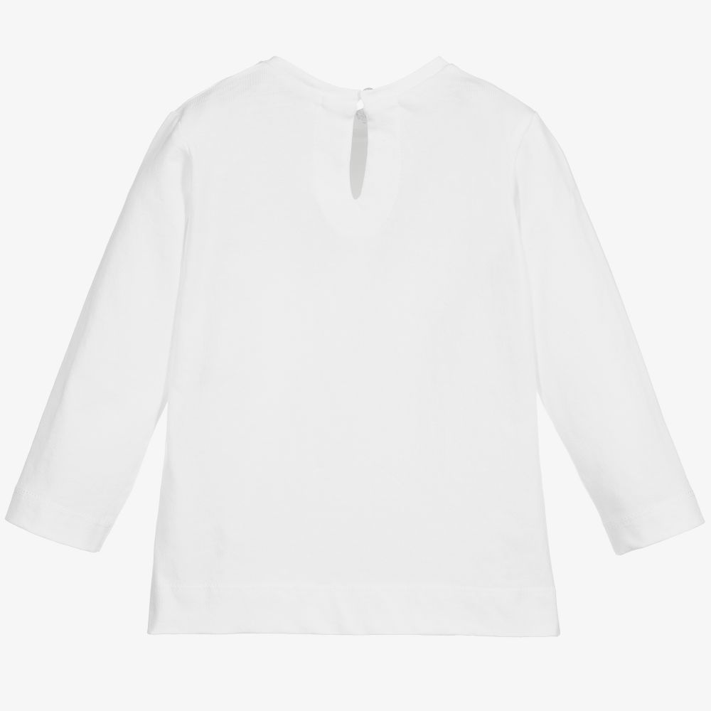 Monnalisa-Кремовый хлопковый топ для девочек | Childrensalon Outlet