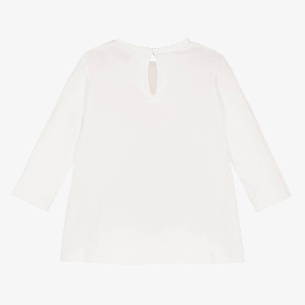 Monnalisa-Кремовый хлопковый топ для девочек | Childrensalon Outlet