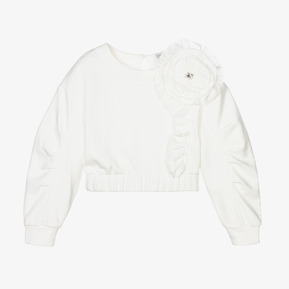 Monnalisa Chic - Sweat court ivoire Fille | Childrensalon