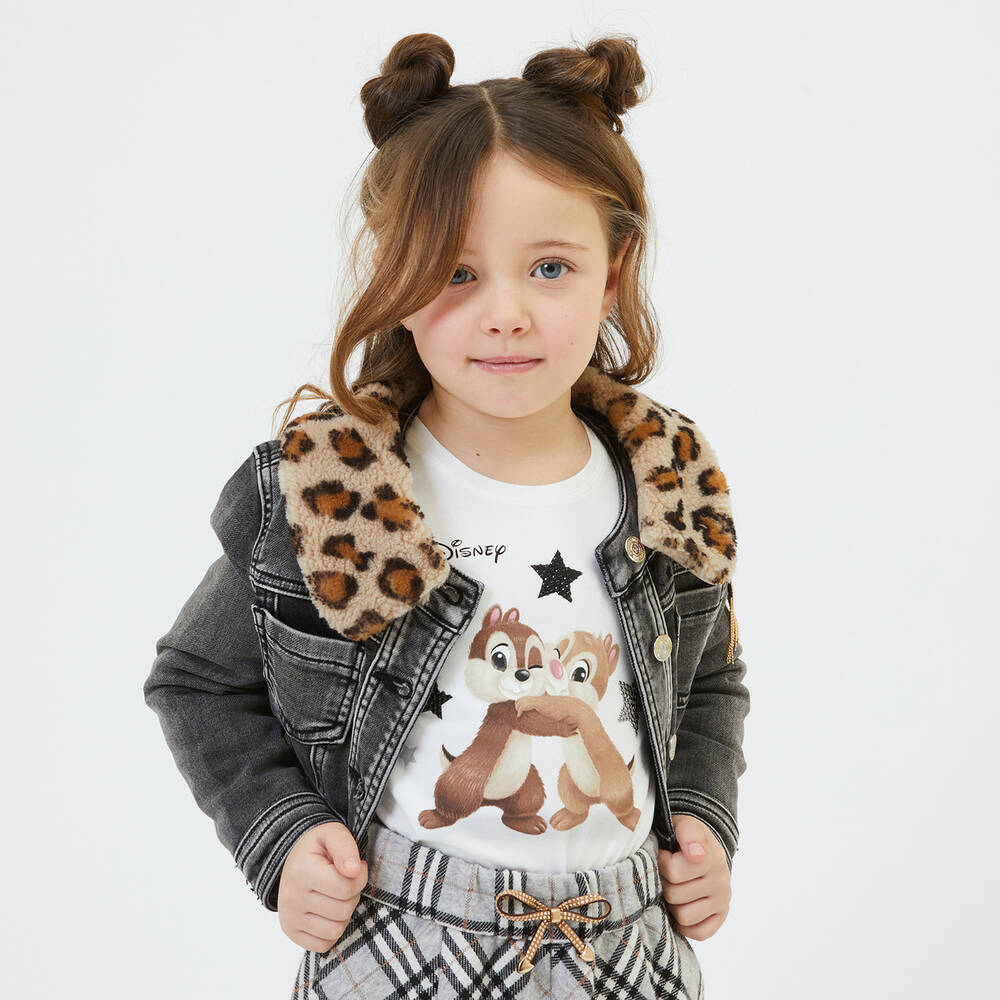 ★Monnalisa★Girls Disney チップ&デールコットントップ Monnalisa - Girls Ivory Disney Cotton Top | Childrensalon Outlet