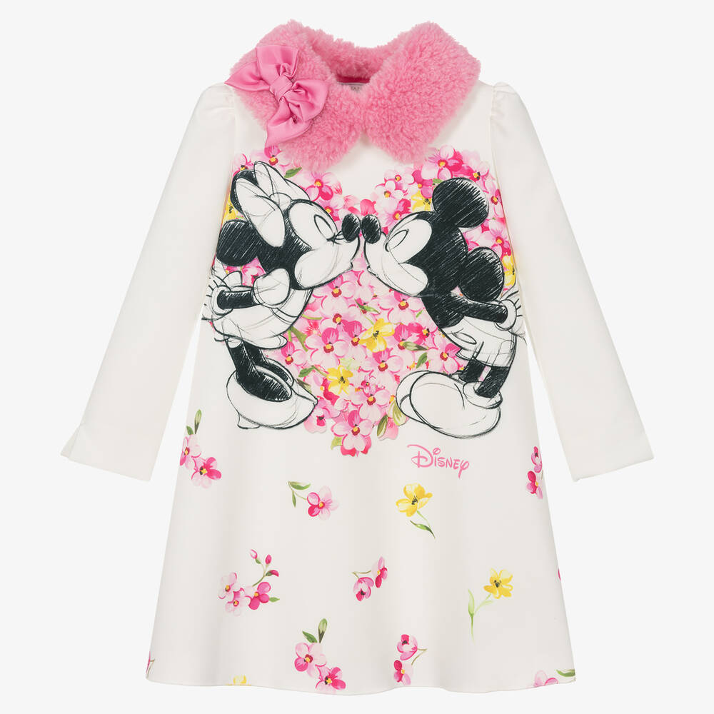 Monnalisa - Girls Ivory Disney Dress | Childrensalon