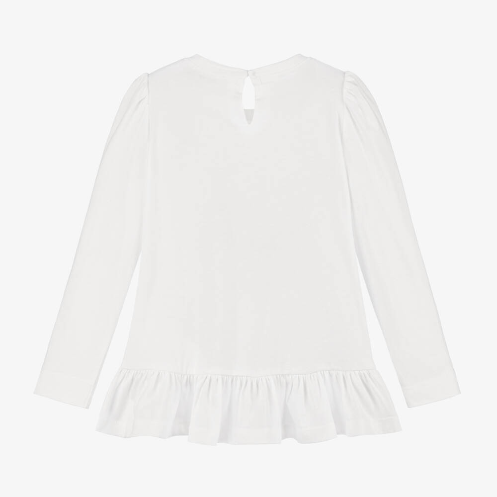 Monnalisa-توب بطبعة ديزني قطن لون أبيض للبنات | Childrensalon Outlet