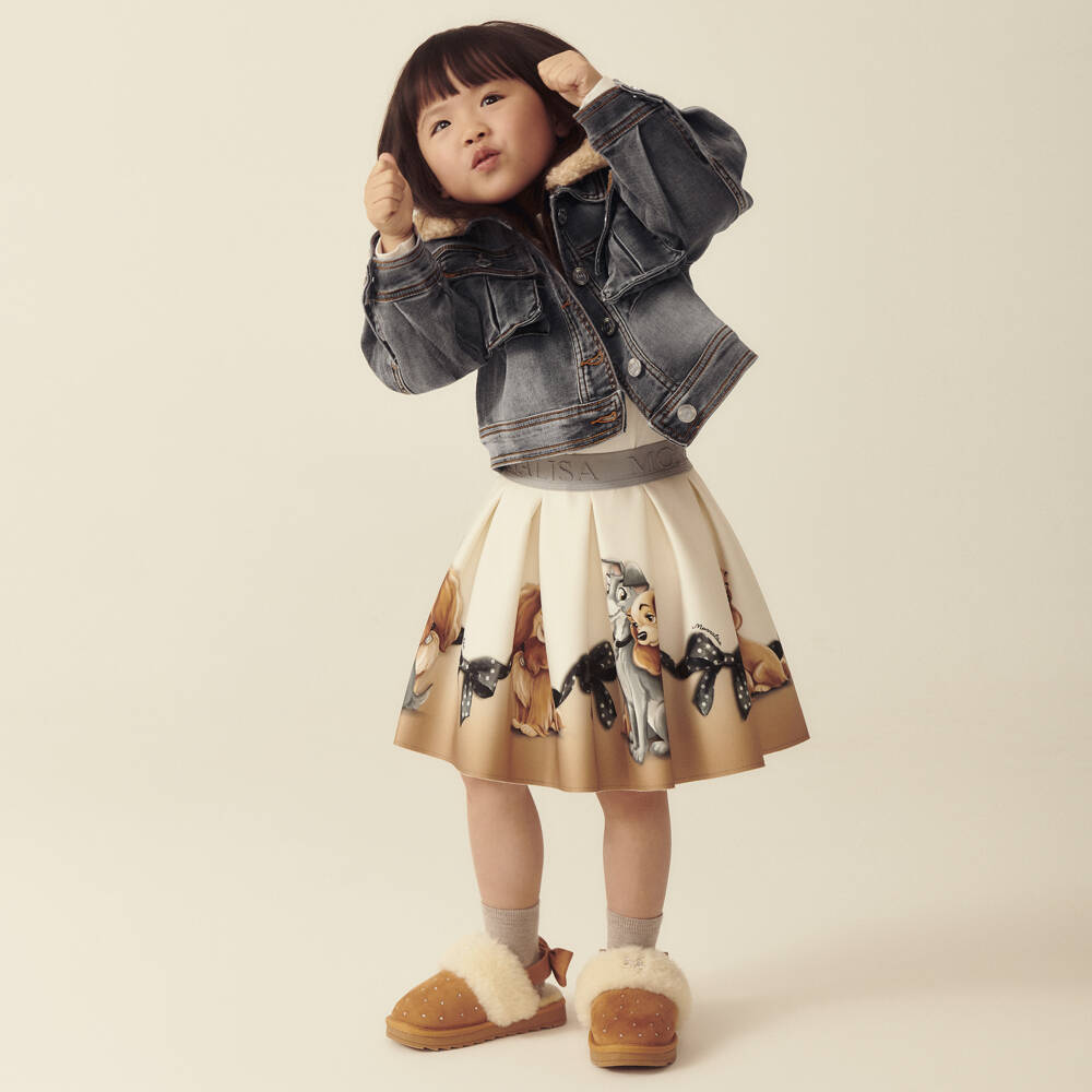 Monnalisa-Girls Ivory Disney Print Skirt | Childrensalon Outlet