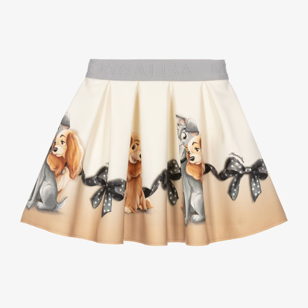 Monnalisa-Girls Ivory Disney Print Skirt | Childrensalon Outlet