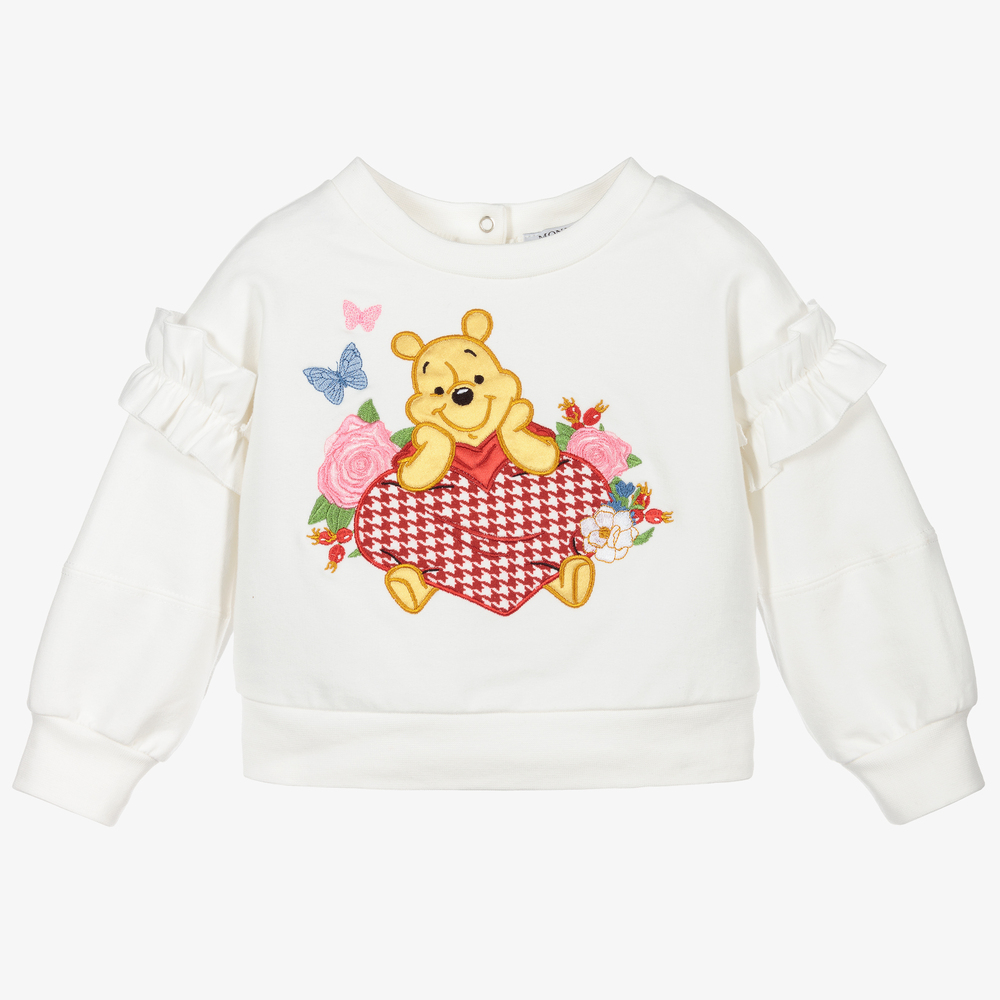 Monnalisa - Girls Ivory Disney Sweatshirt | Childrensalon