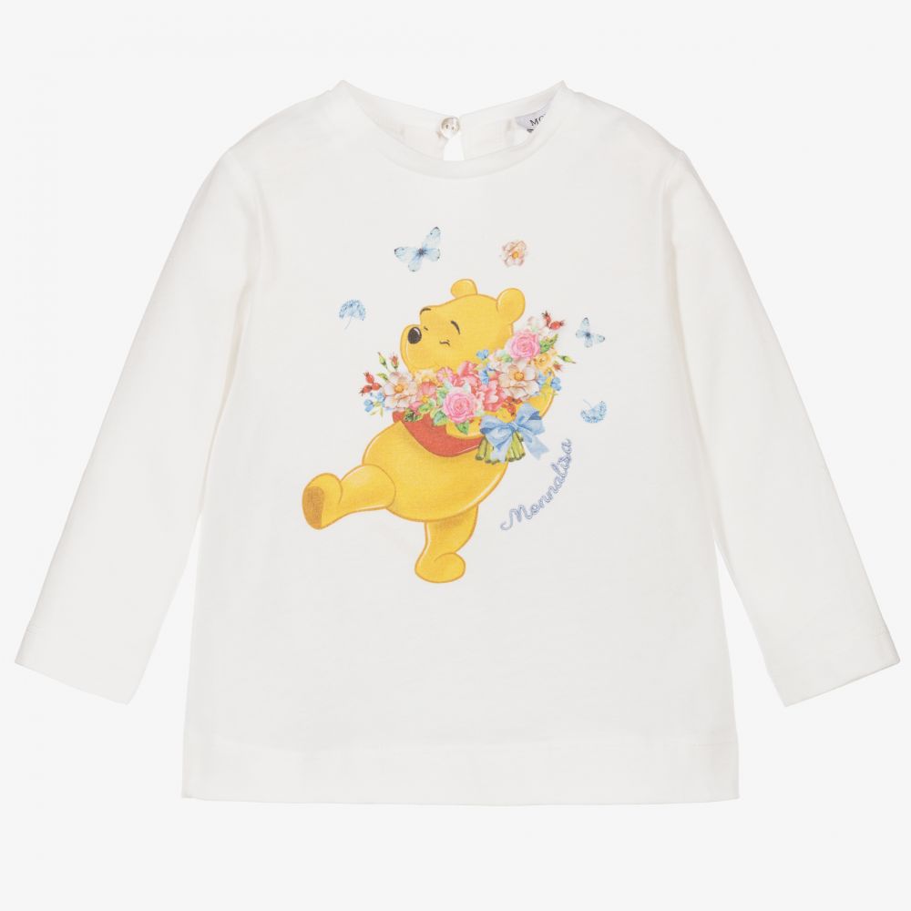 Monnalisa-Girls Ivory Disney Top  | Childrensalon Outlet