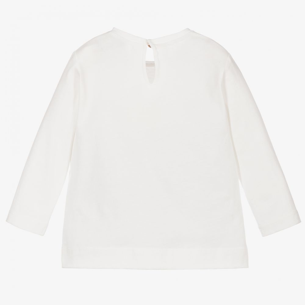 Monnalisa-Кремовый топ с Диснеевским мотивом для девочек | Childrensalon Outlet