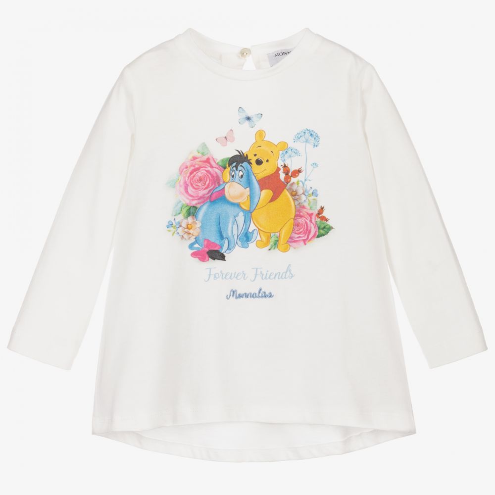 Monnalisa - Girls Ivory Disney Tunic Top | Childrensalon