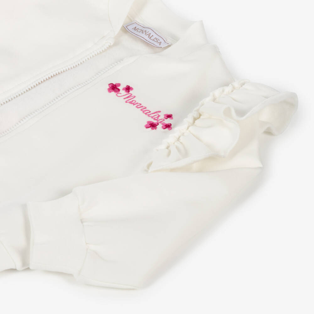 Monnalisa-Girls Ivory Disney Zip-Up Jacket | Childrensalon Outlet