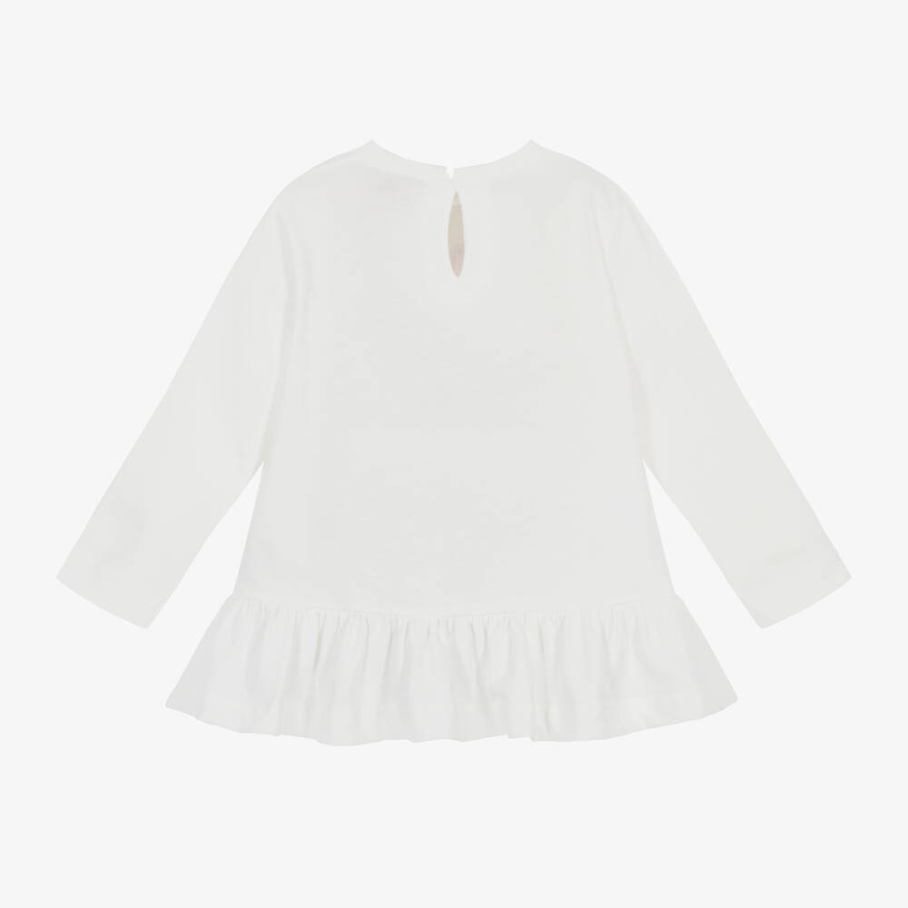 Monnalisa-Кремовая хлопковая туника Disney для девочек | Childrensalon Outlet