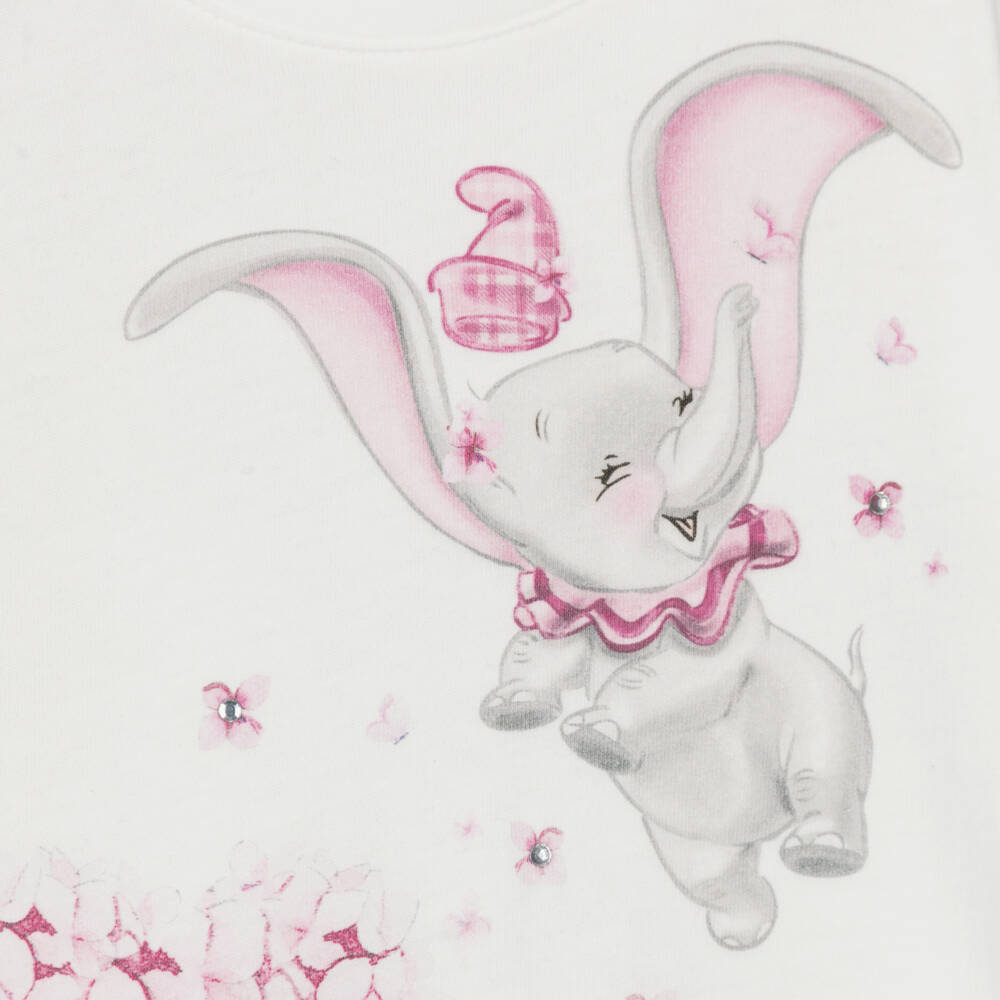 Monnalisa-Кремовая хлопковая туника Disney для девочек | Childrensalon Outlet