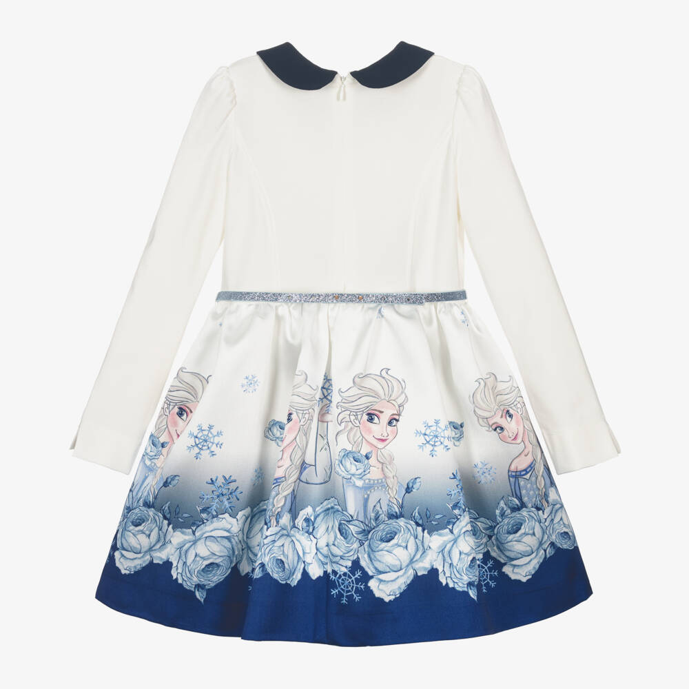 Monnalisa-Girls Ivory Elsa Print Dress | Childrensalon Outlet