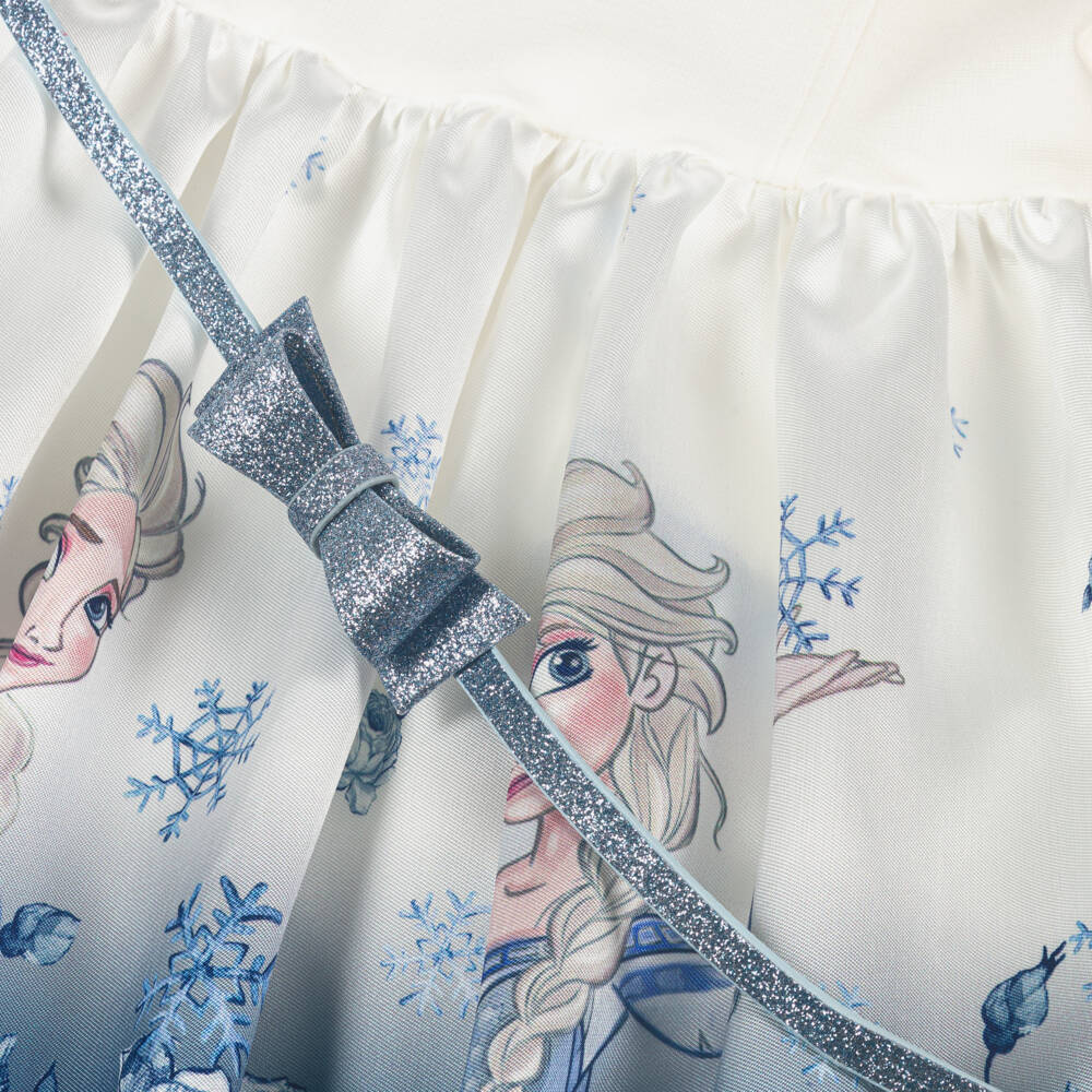 Monnalisa-Girls Ivory Elsa Print Dress | Childrensalon Outlet