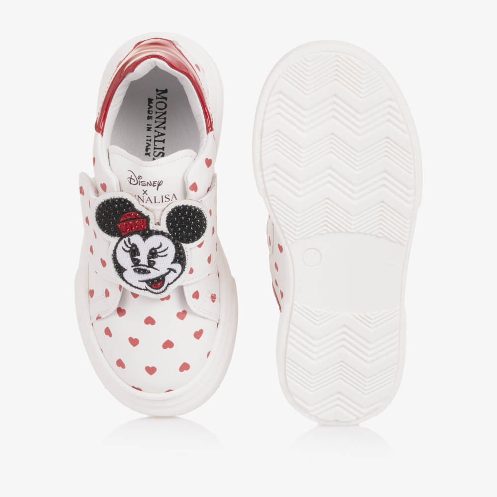 Monnalisa-Girls Ivory Faux Leather Minnie Mouse Trainers | Childrensalon Outlet