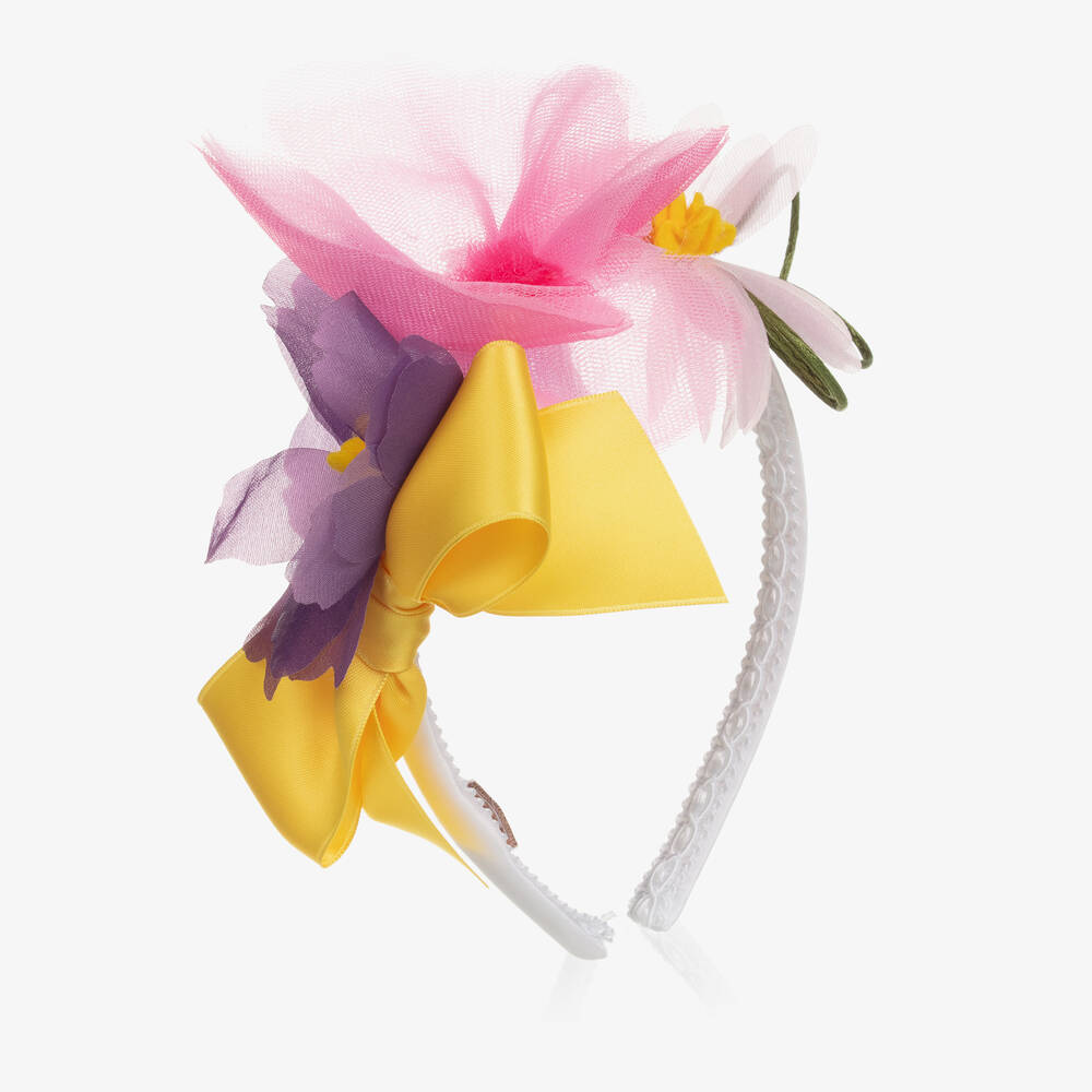 Monnalisa - Кремовый ободок с цветами  | Childrensalon