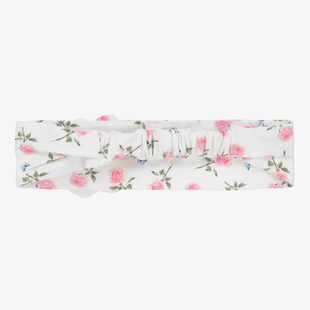 Monnalisa-Girls Ivory Floral Headband | Childrensalon Outlet