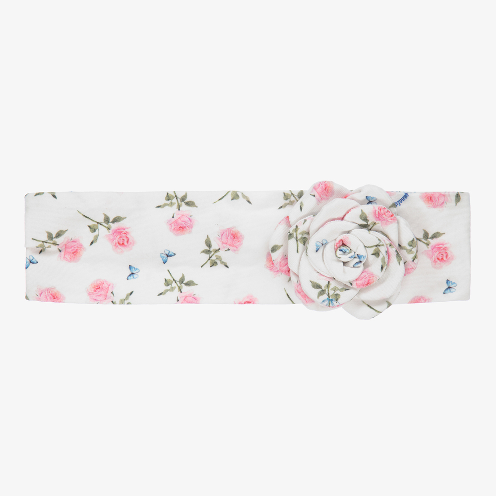 Monnalisa - Girls Ivory Floral Headband | Childrensalon