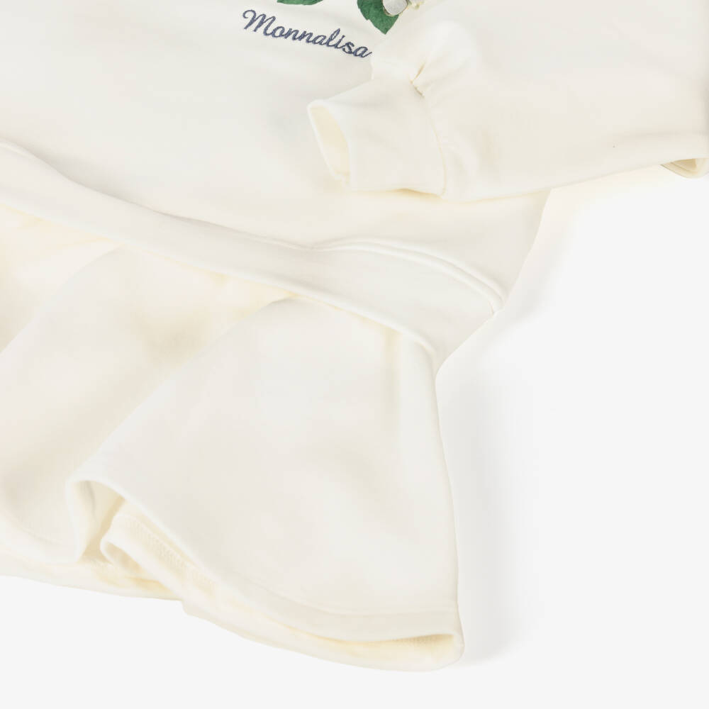 Monnalisa-Girls Ivory Floral Jersey Dress | Childrensalon Outlet