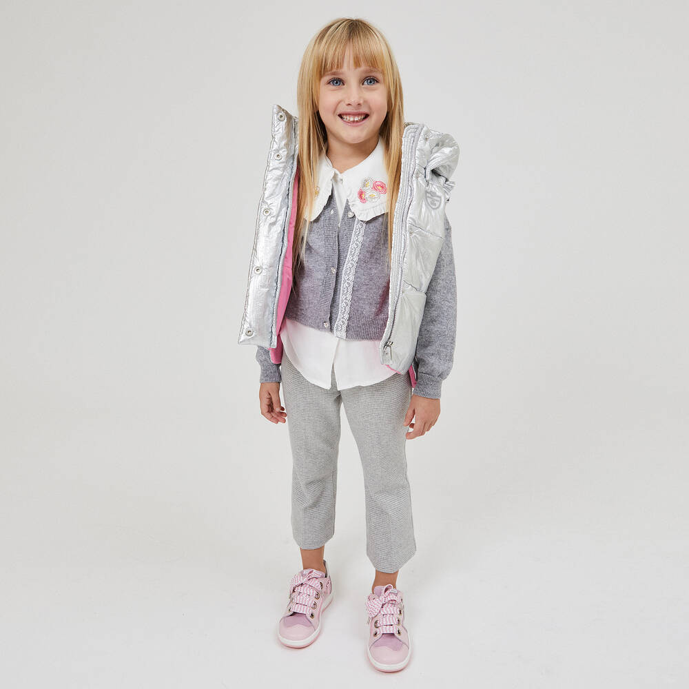 Monnalisa-Girls Ivory Flower Blouse | Childrensalon Outlet