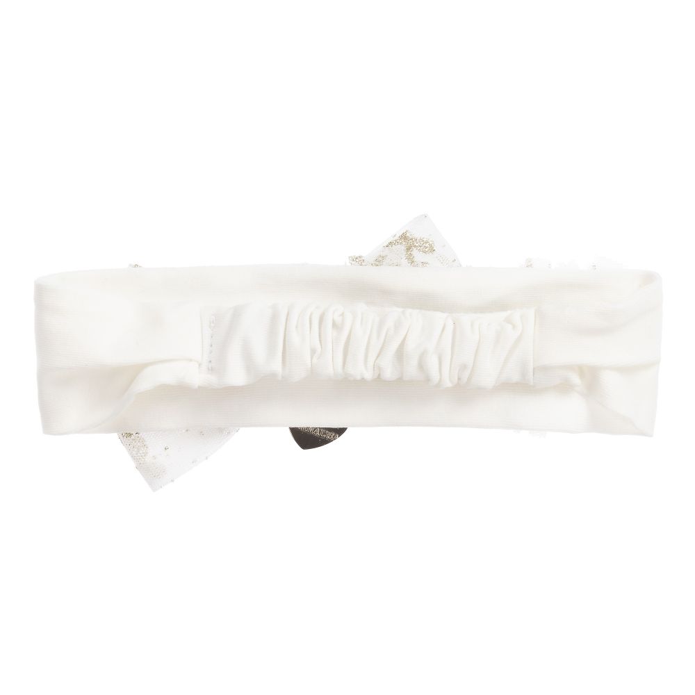 Monnalisa-Girls Ivory & Gold Headband | Childrensalon Outlet