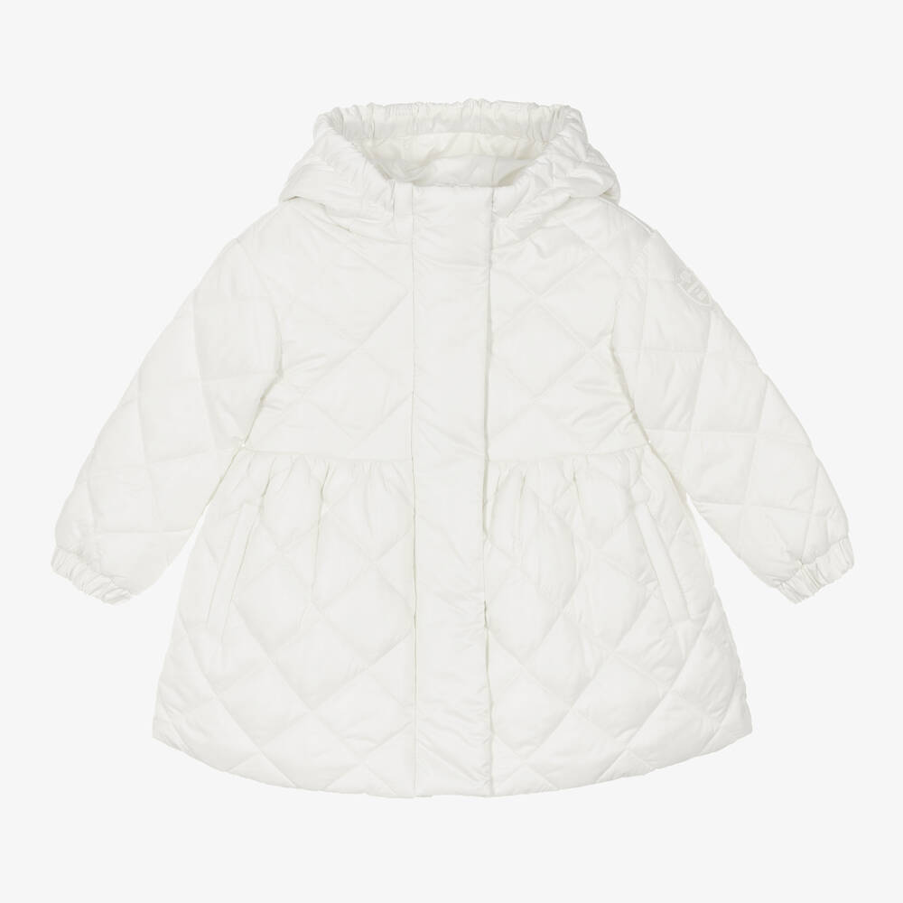 Monnalisa - Manteau matelassé à capuche ivoire | Childrensalon