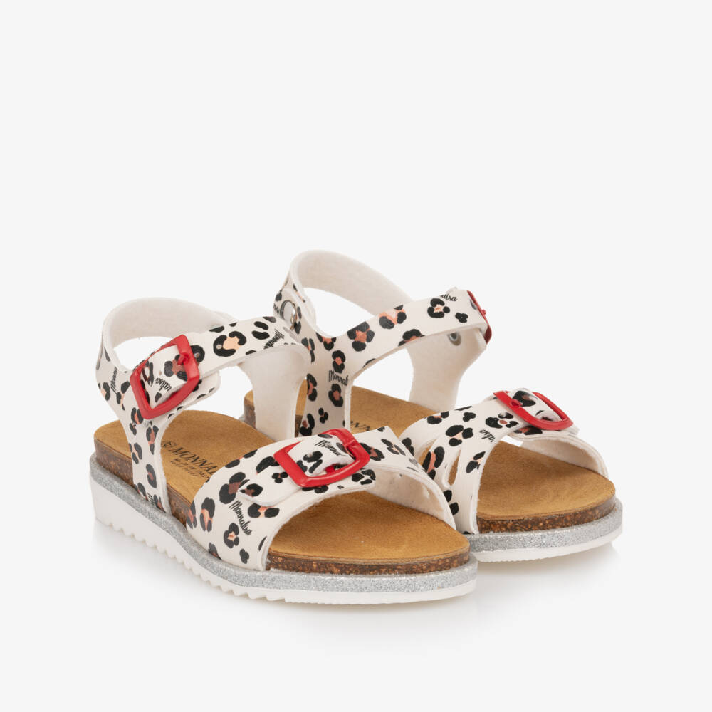 Monnalisa-Girls Ivory Jungle-Print Sandal Delight | Childrensalon Outlet