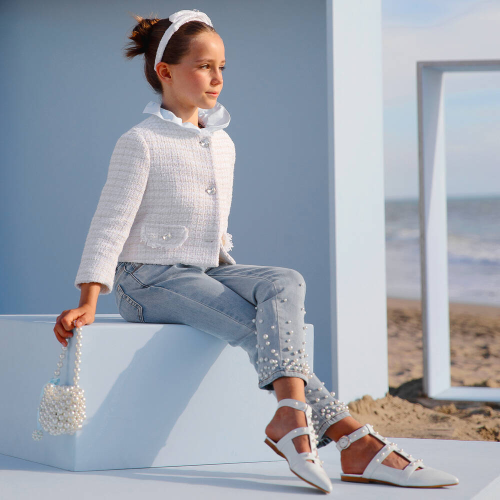 Girls ivory pumps store